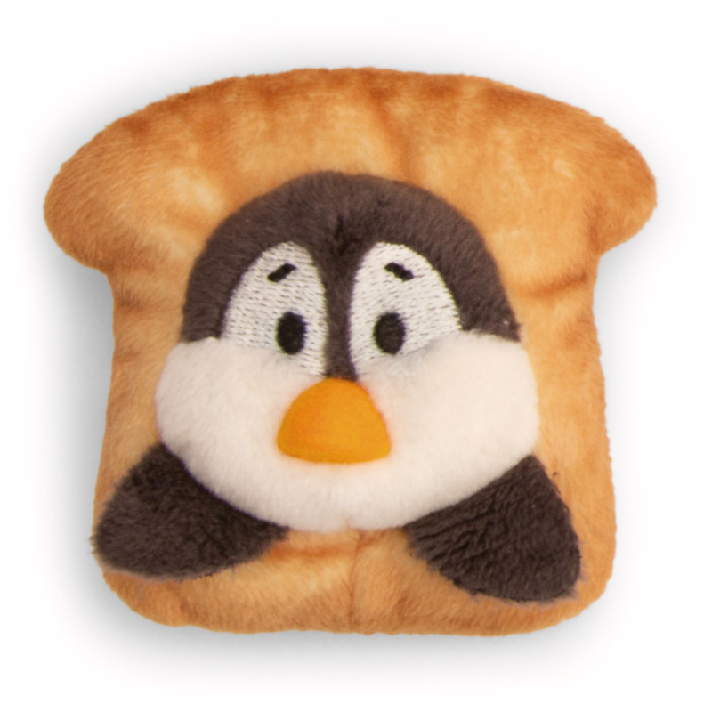 Mini MagNICI Pinguin mit Toast 7cm an Heder Karte Green