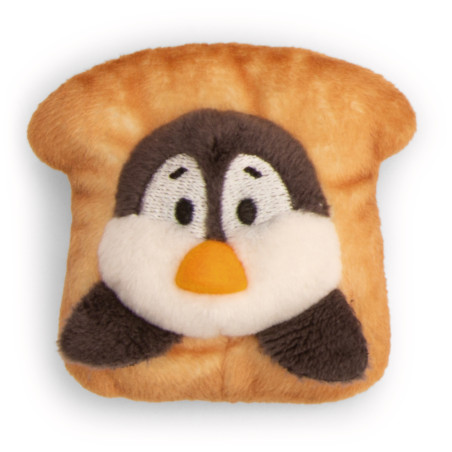 Mini MagNICI Pinguin mit Toast 7cm an Heder Karte Green