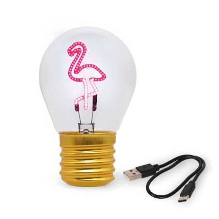 Tischlampe Flamingo Glühbirnenform