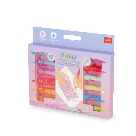 Meow - Set of 6 Dual-Tip Layer ing Mar - Multicolor