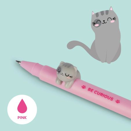 GEL PEN WITH ANIMAL DECORATION - Kitty