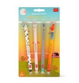 Legami Farm Sweet Set Erasable Pens – Radierbare Gelstifte mit Bauernhof-Motiven