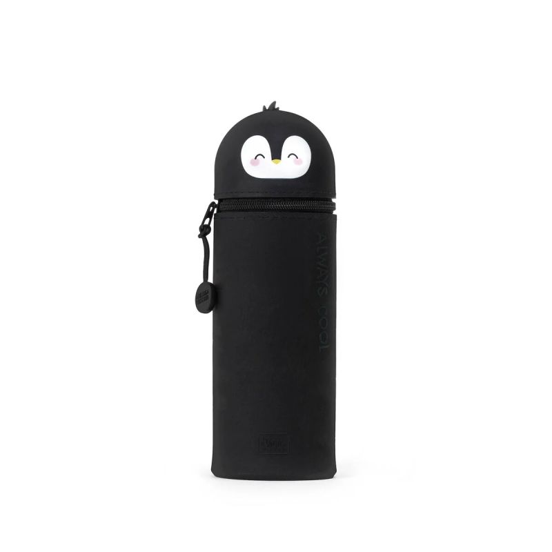 2-in-1 Silicone Pencil Case Kawaii - Penguin