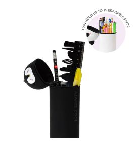 2-in-1 Silicone Pencil Case Kawaii - Penguin