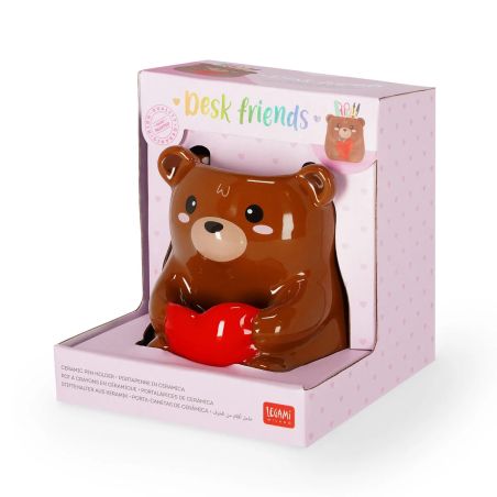 Desk Friends - Ceramic Pen Hol der - Teddy Bear