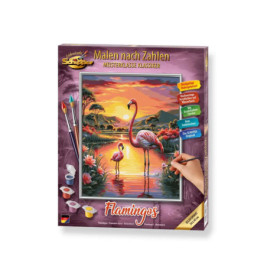 Schipper Malen nach Zahlen Flamingos – Entspannendes Kunstwerk 24x30 cm