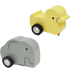 Spielmaus Holz Aufzieh - Elefant   Ente