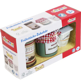 SpielMaus Küche Frühstück Zubehör aus Holz, 3 Stück