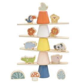 Spielmaus Holz Balance-Turm ''Baum'', 21 teilig