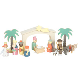 Spielset Holzkrippe Weihnachtsgeschichte