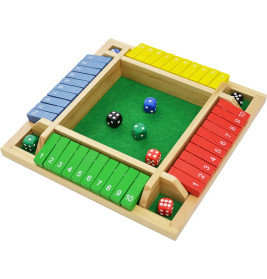 Classic Games shut the box Würfelspiel 4 Spieler