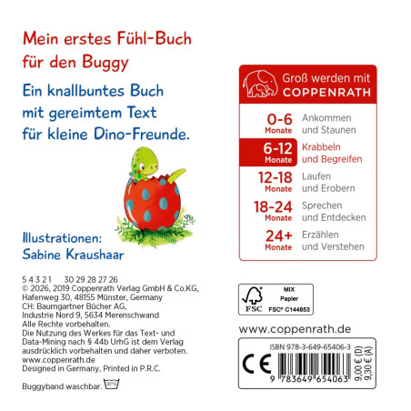 Mein erstes Fühl-Buch für den Buggy: 10 drollige Dinos - Fühlen und die Welt begreifen