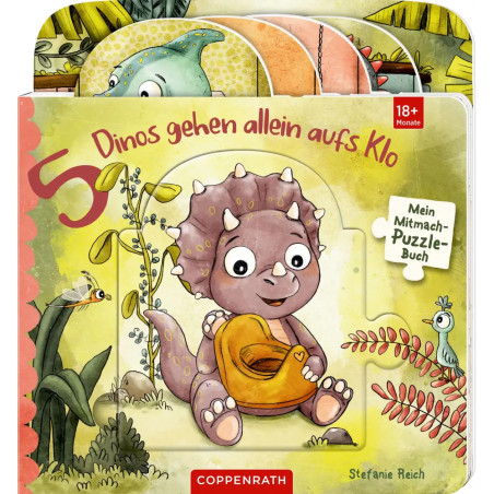 Mein Mitmach-Puzzle-Buch: 5 Dinos gehen allein aufs Klo