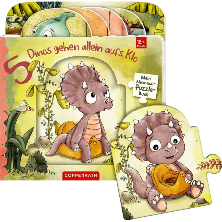 Mein Mitmach-Puzzle-Buch: 5 Dinos gehen allein aufs Klo