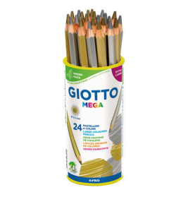GIOTTO Mega hex Farbstift C24 gold + silber