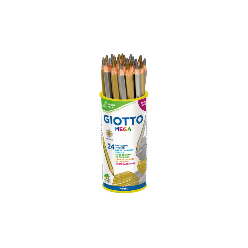 GIOTTO Mega hex Farbstift C24 gold + silber