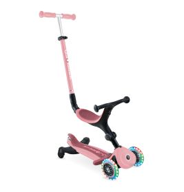 Globber Go-Up Active Lights 360 | 3-in-1 Dreirad Scooter | Pastellrosa | Ab 15 Monate
