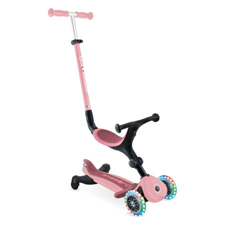 Globber Go-Up Active Lights 360 | 3-in-1 Dreirad Scooter | Pastellrosa | Ab 15 Monate