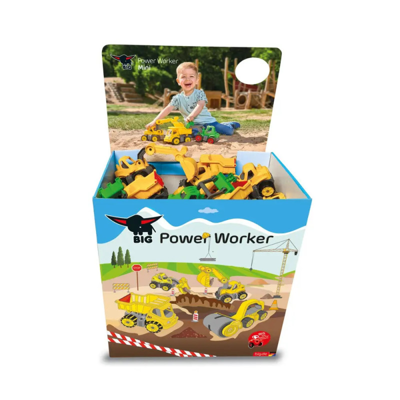 Simba Power Worker Mini Schüttendisplay | robustes Baufahrzeug für Kleine Bauherren