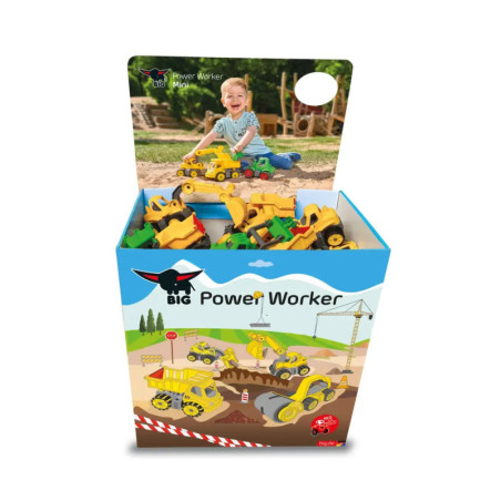 Simba Power Worker Mini Schüttendisplay | robustes Baufahrzeug für Kleine Bauherren
