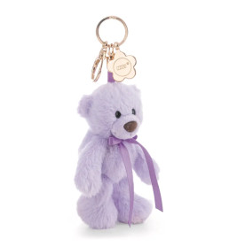 Schlüsselanhänger Bär Finni lila mit Karabiner