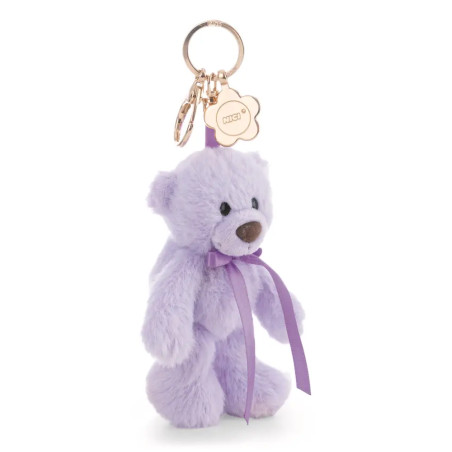 Schlüsselanhänger Bär Finni lila mit Karabiner
