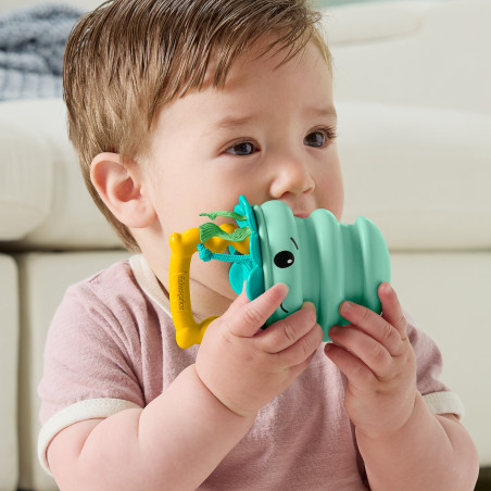 Mattel Fisher-Price 2 in 1 Pop Up Rassel – Greifspielzeug für Babys | Fördert Sinne