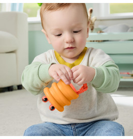 Mattel Fisher-Price 2 in 1 Pop Up Rassel – Greifspielzeug für Babys | Fördert Sinne