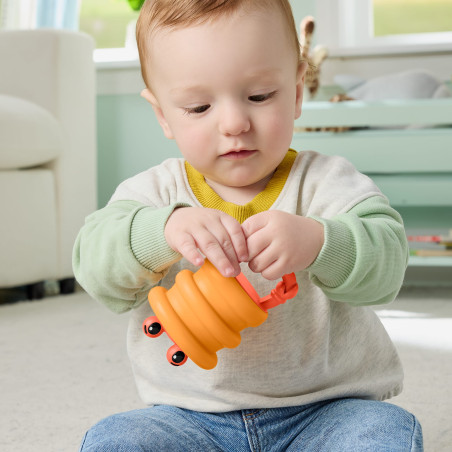 Mattel Fisher-Price 2 in 1 Pop Up Rassel – Greifspielzeug für Babys | Fördert Sinne