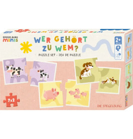 Puzzle-Set ''Wer gehört zu wem?'' (7x2 T.) - Bauernhof-Tiere