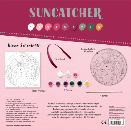 Suncatcher Fensterbild bemalen - Einhorn