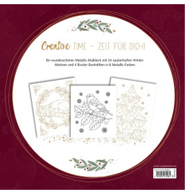 Metallic-Malen Magic Winter - Mit goldenen Motiven / Bicolor-Buntstifte: 8 Metallic-Farben