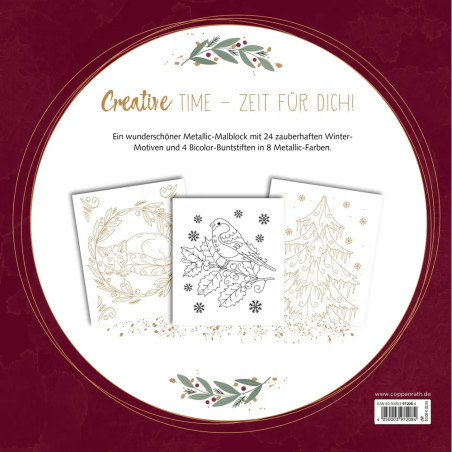 Metallic-Malen Magic Winter - Mit goldenen Motiven / Bicolor-Buntstifte: 8 Metallic-Farben