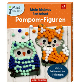 Mein kleines Bastelset: Pompom-Figuren - Eule / Fuchs
