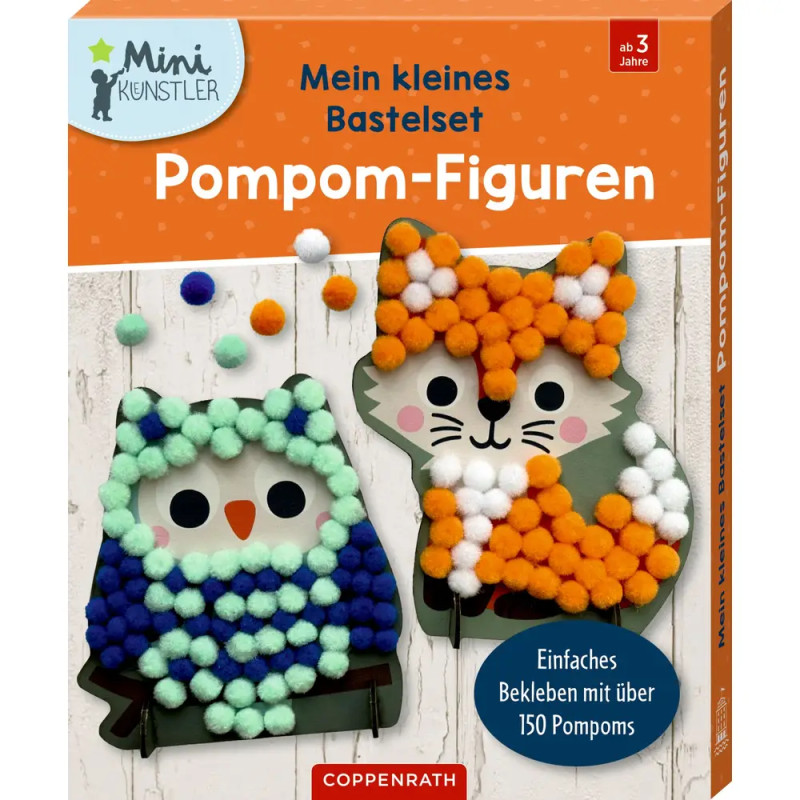 Mein kleines Bastelset: Pompom-Figuren - Eule / Fuchs