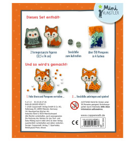 Mein kleines Bastelset: Pompom-Figuren - Eule / Fuchs