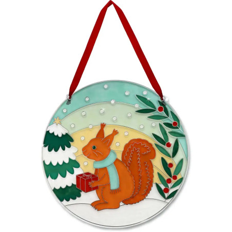 Fensterbild bemalen - Eichhörnchen