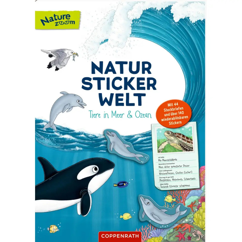 Natur-Stickerwelt: Tiere in Meer und Ozean - Mit 44 Steckbriefen und über 140 wiederablösbaren Stick