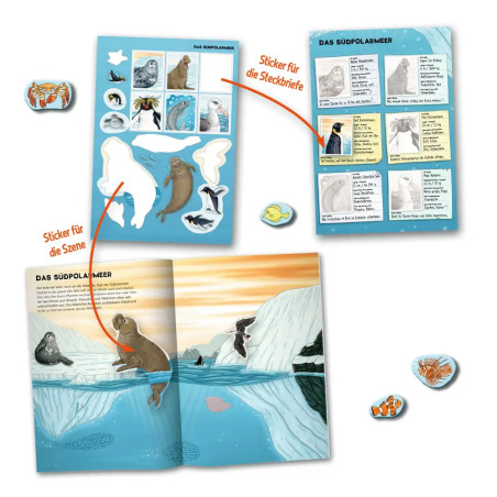 Natur-Stickerwelt: Tiere in Meer und Ozean - Mit 44 Steckbriefen und über 140 wiederablösbaren Stick