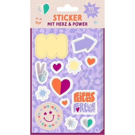 Sticker - Friends Forever - Stickerbögen mit Herz   Power