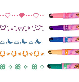 Fineliner mit Rollstempel - Pferdefreunde