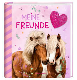 Freundebuch - Meine Freunde - Pferdefreunde - mit Glitzerpatch