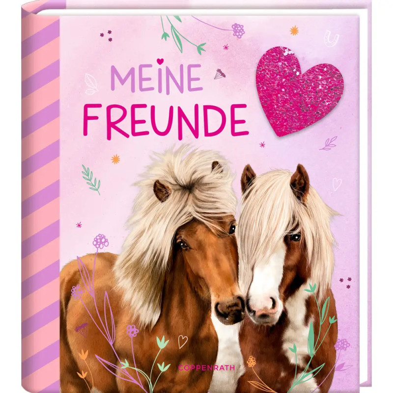 Freundebuch - Meine Freunde - Pferdefreunde - mit Glitzerpatch