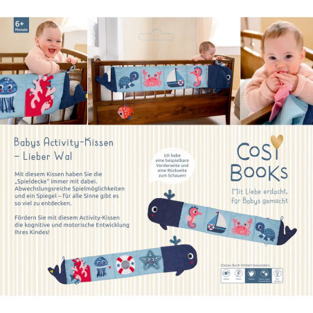 CosyBooks: Babys Activity-Kissen - Lieber Wal
