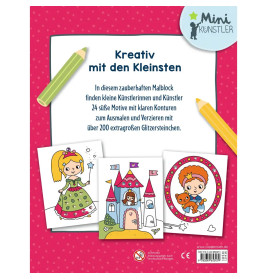 Mein erster Malblock mit Glitzersteinchen – Zauberprinzessin - 200 extragroße Diamant-Sticker
