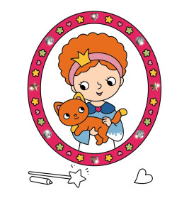 Mein erster Malblock mit Glitzersteinchen – Zauberprinzessin - 200 extragroße Diamant-Sticker