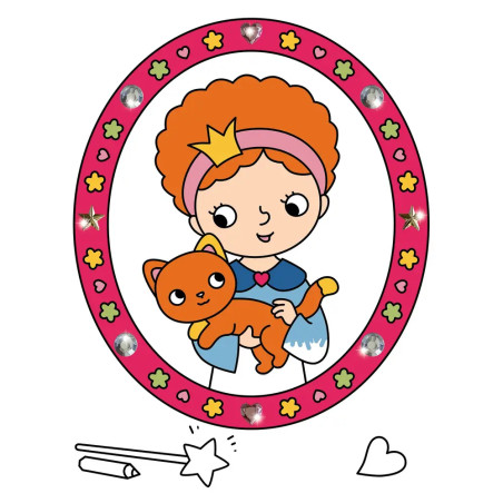 Mein erster Malblock mit Glitzersteinchen – Zauberprinzessin - 200 extragroße Diamant-Sticker