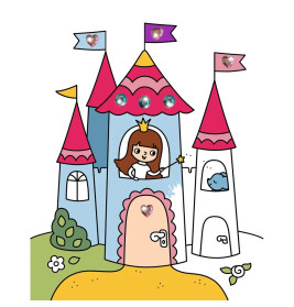 Mein erster Malblock mit Glitzersteinchen – Zauberprinzessin - 200 extragroße Diamant-Sticker