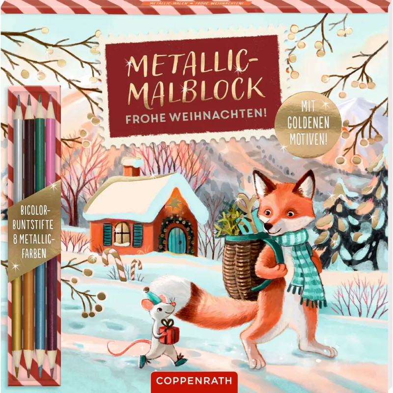 Metallic-Malblock - Frohe Weihnachten!