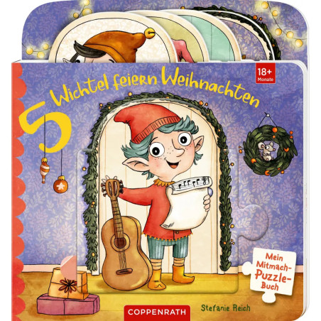 Mein Mitmach-Puzzle-Buch: 5 Wichtel feiern Weihnachten